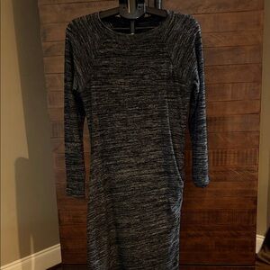 Banana Republic Heather Gray Long Sleeve Dress with gathered side